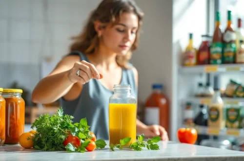 comparison of homemade and store-bought cooking ingredients on kitchen counter