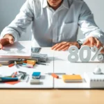 Person organizing tasks by priority using the 80/20 productivity principle