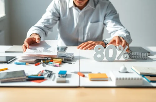 Person organizing tasks by priority using the 80/20 productivity principle