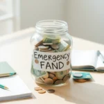 Person calculating savings and building emergency fund budget