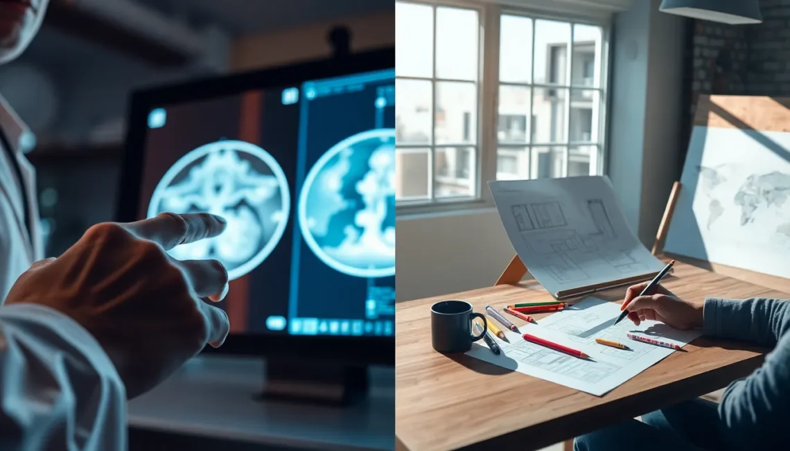 Comparison visualization showing AI and human strengths in different tasks