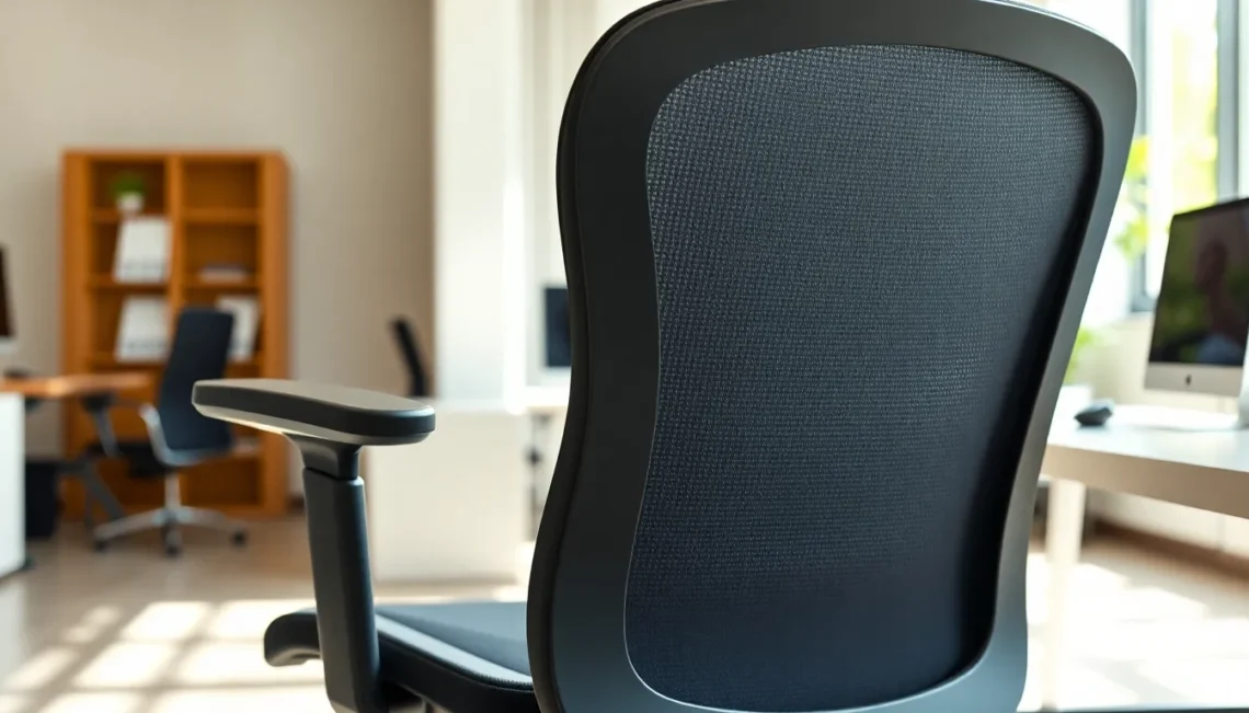Ergonomic office chair with lumbar support and adjustable features for back health