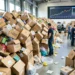 Stacks of returned packages in warehouse showing retail return costs