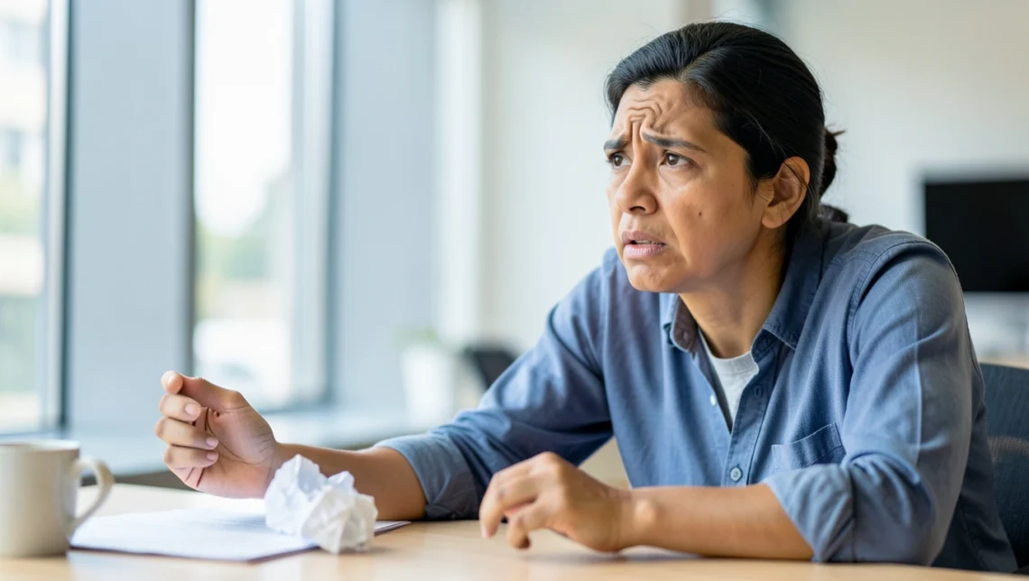 stressed professional contemplating leaving toxic workplace environment
